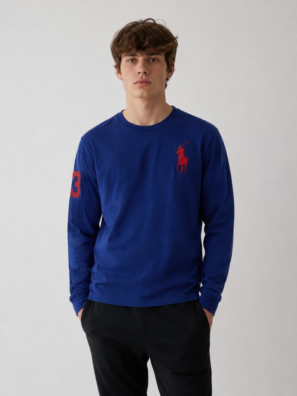 Polo Ralph Lauren Youth embroidered logo top cotton Jersey XL (18-20),blue